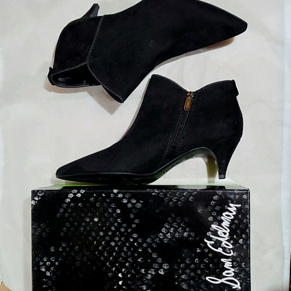 New Sam Edelman black Circus kitten light weight textile ankle boots